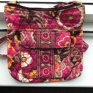 Vera Bradley magenta crossbody floral bag